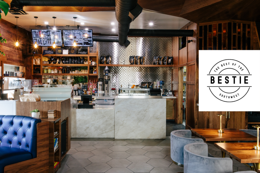 Coffee Builders indoor dining area with decor inspired by the Harry Potter Franchise.