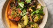 The Henry's Harvest Bowl with greens, avocado, hummus and sweet potato.
