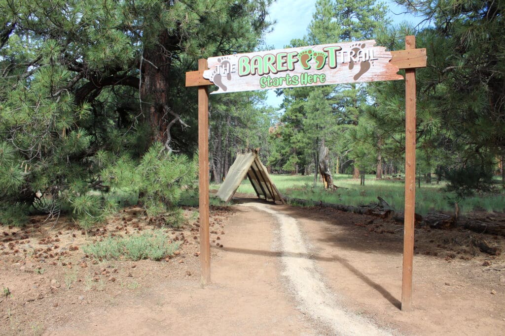 A sign greets visitors to Flagstaff's Barefoot Trail.