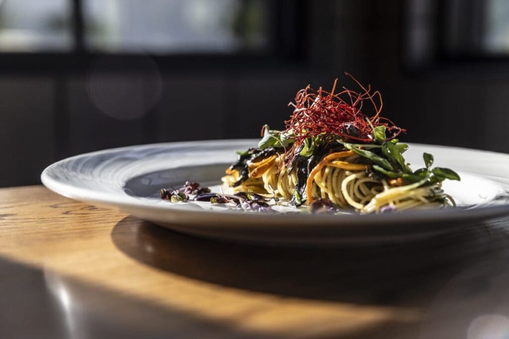 A food dish on a table at the Four Seasons Residence Club Aviara restaurant, Seasons.