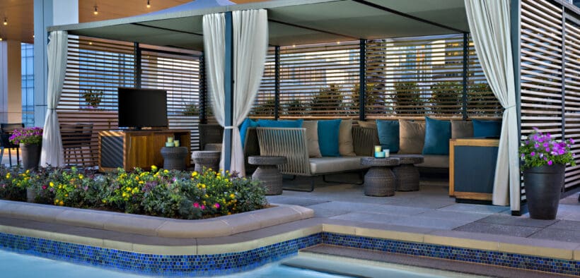 The Marriott Marquis Houston's outdoor pool and cabanas to host Mother's Day in Texas.