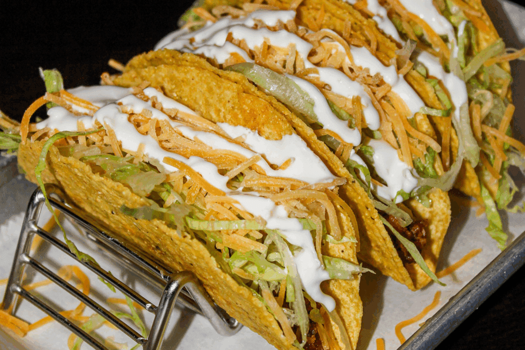 A stack of Gringo Tacos at The Uncommon Chandler.