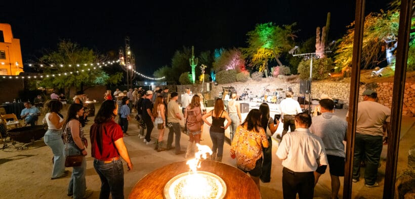 People line-dancing at The Phoenician Fall Fest at the Phoenician Resort.