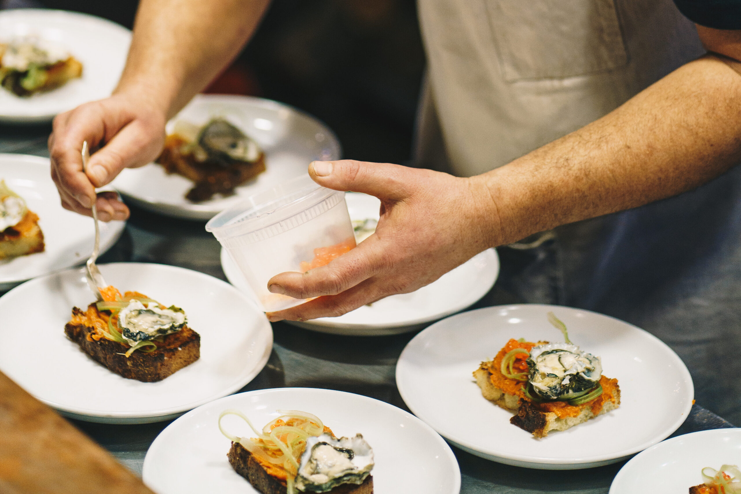 Chef Jason plates New Year's Eve dishes at Persepshen in Phoenix.