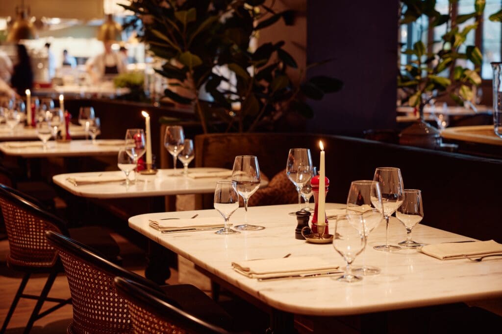 Place settings at Le Âme at The Global Ambassador. 